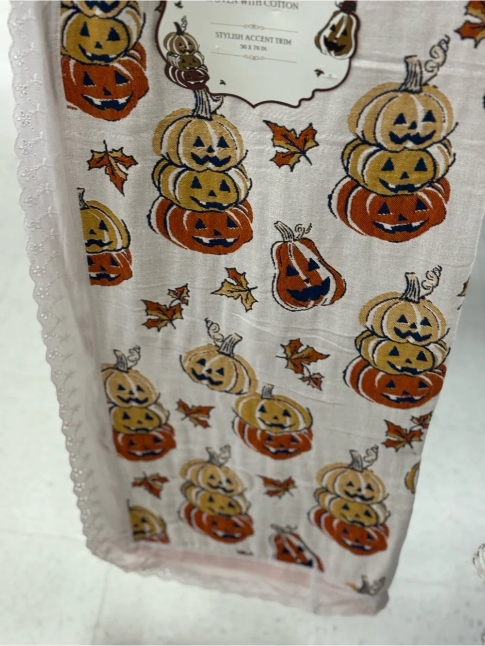 Halloween Pumpkin  blanket in Orange and Cream